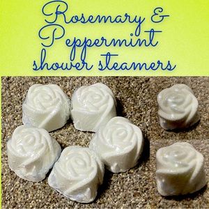 Set of 5 handcrafted shower steamers rosemary and peppermint scented
